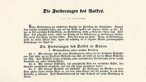 Die 13 Forderungen des Volkes Baden